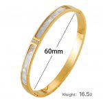 18K Gold Plated White Shell Bangle