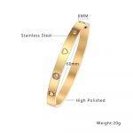 18K Gold Plated Classic Heart Gold Bangle