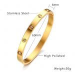 18K Gold Plated Luxury Thick Gems Gold Bangle