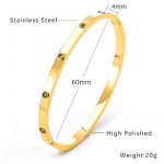 18K Gold Plated Luxury Thin Gems Gold Bangle