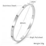 18K Gold Plated Luxury Thin Gems Silver Bangle