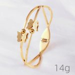 18K Gold Plated Cute Butterfly Bangle