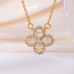 18K Gold Plated Stylish Clover Necklace