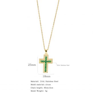 18K Gold Plated Stylish Cross Necklace