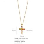 18K Gold Plated Stylish Cross Necklace