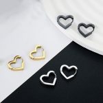 18K Gold Plated  Heart Hoops