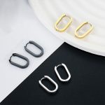 18K Gold Plated  Oval Hoops Hoops