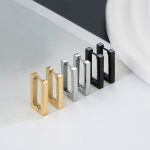 18K Gold Plated Rectangle Hoops
