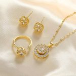 Interactive Rotating White Pendant Necklace Set – Elegant and Playful Jewelry