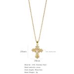 18K Gold Plated Elegant White Cross Necklace